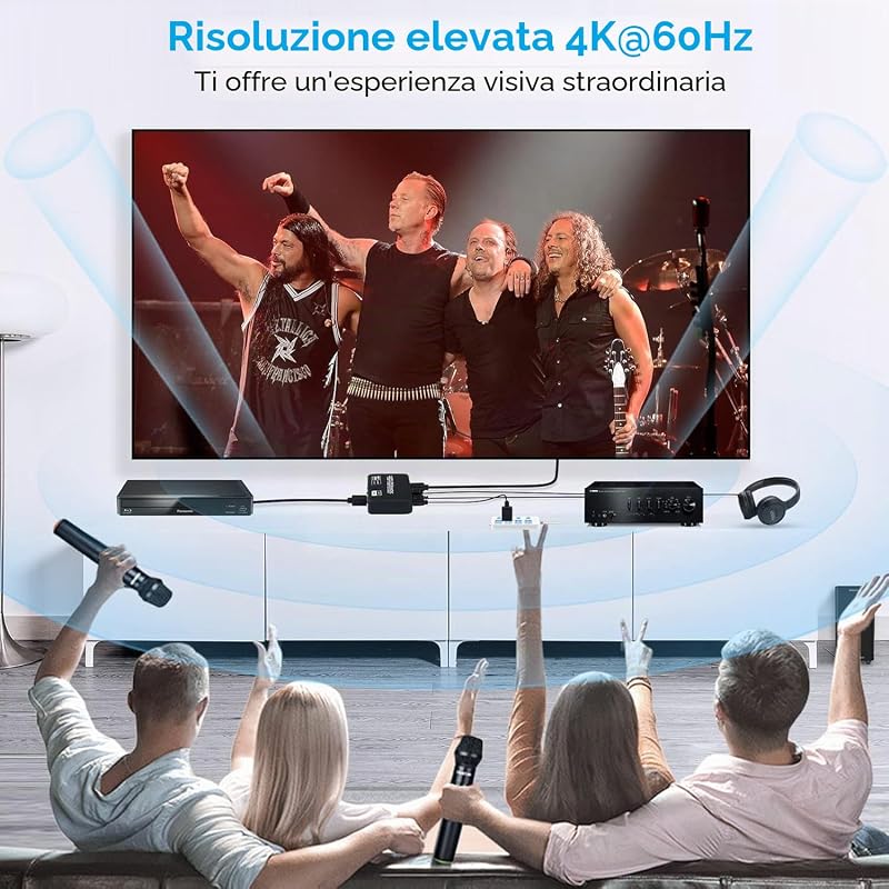 Convertor extractor audio HDMI 2.0b avedio links, 4K 60Hz, HDMI ARC, Toslink SPDIF, stereo 3,5 mm, HDCP 2.2, DTS 5.1, PCM, cu cablu optic inclus