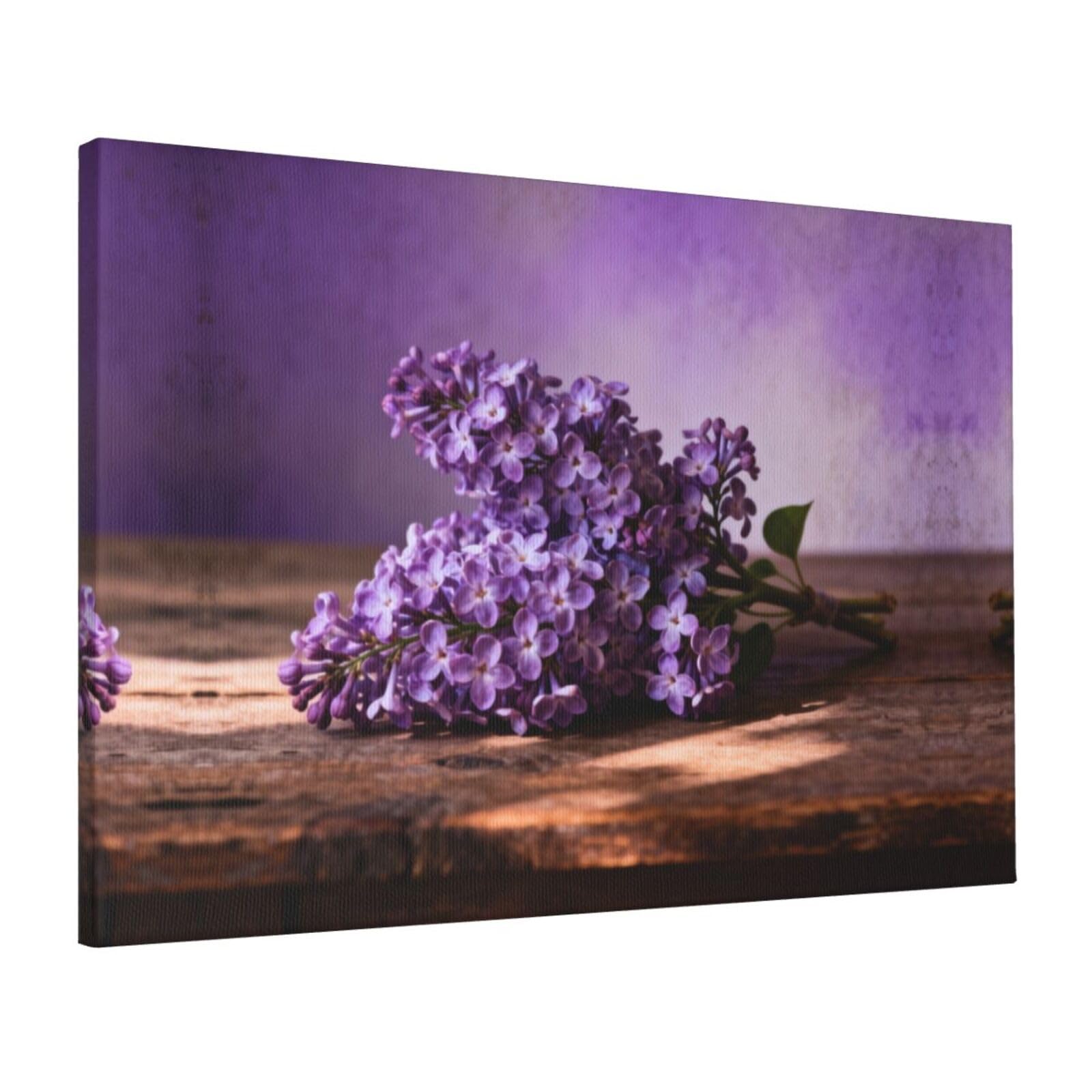 CNTDBU Lilac Color Fade Canvas Wall Art 16x24 Inch-Large Modern Painting Print for Living Room, Framed Ready to Hang Artwork for Bedroom