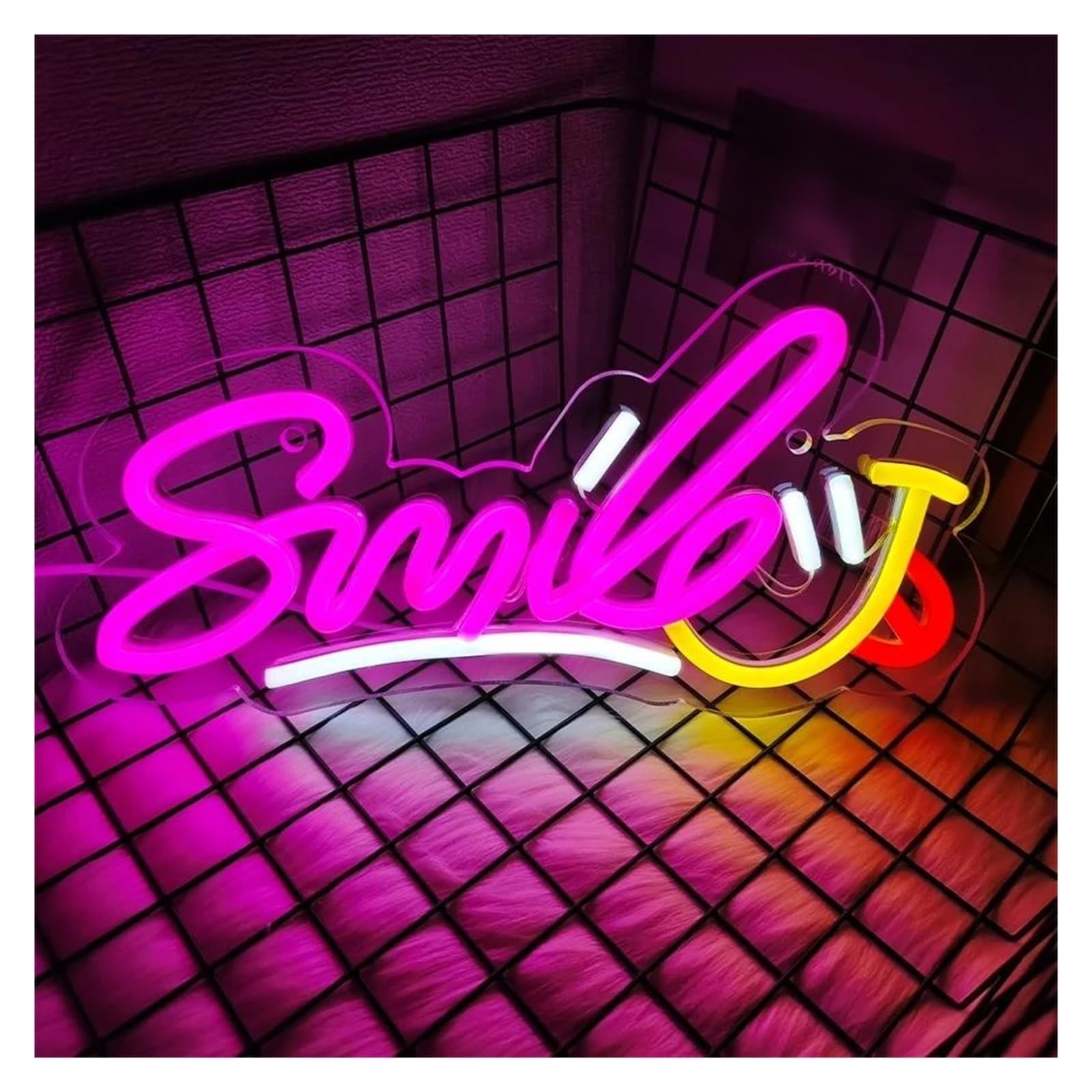Letra Smile Led para lámpara de neón usada 15,5cmх31cm luces de neón