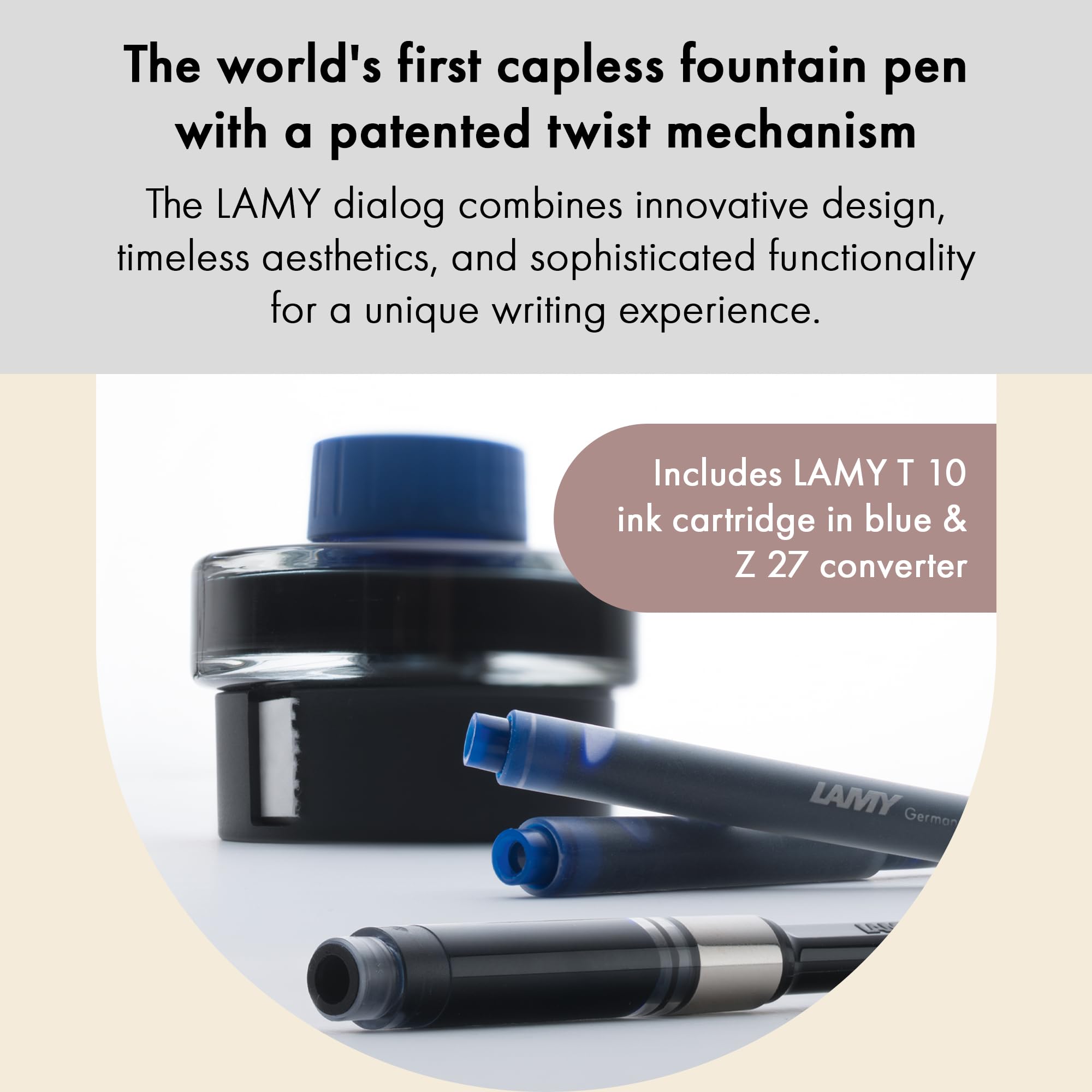 Amazon | Lamy Dialog cc オールブルー – ツイスト機構付きキャップ