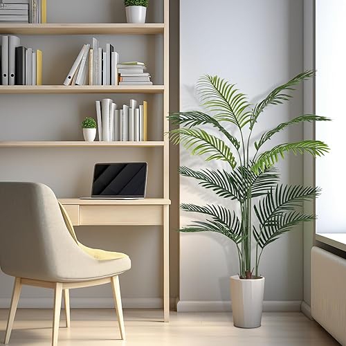 Miniatura 7 de EDIMENS Plantas artificiales de palma areca de 5.25 pies, planta de palma tropical falsa, plantas de Dypsis Lutescens falsas, árbol artificial en