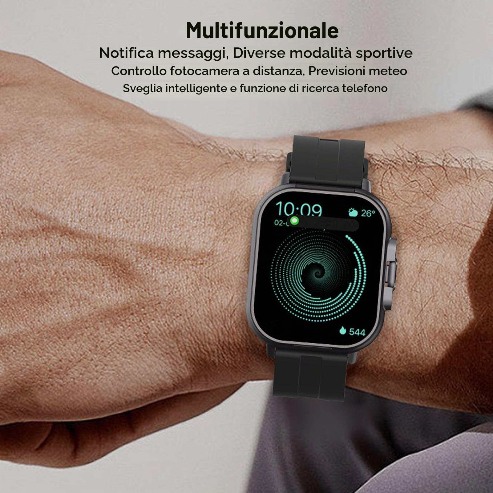 Smartwatch 2 in 1 con Auricolare 5.3, NFC, modalità Sport, Orologio Fitness a Lunga Durata della Batteria per Telefoni, Notifiche di Messaggistica, Allarme