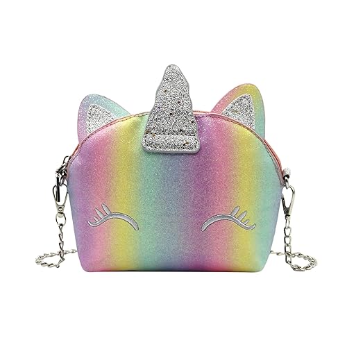 Little Girls Glitter Sequin Unicorn Crossbody Purses Small Handbag Messenger Shoulder Bag Gifts for Toddlers
