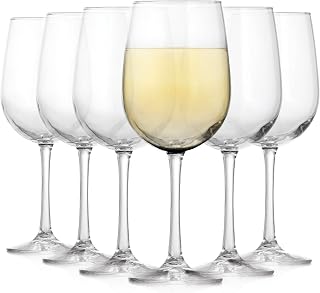 Libbey Vina White Wine Glasses Set of 6, 18.5oz Stemmed - Elegant Dishwasher Safe for Chardonnay, Weddings, Parties