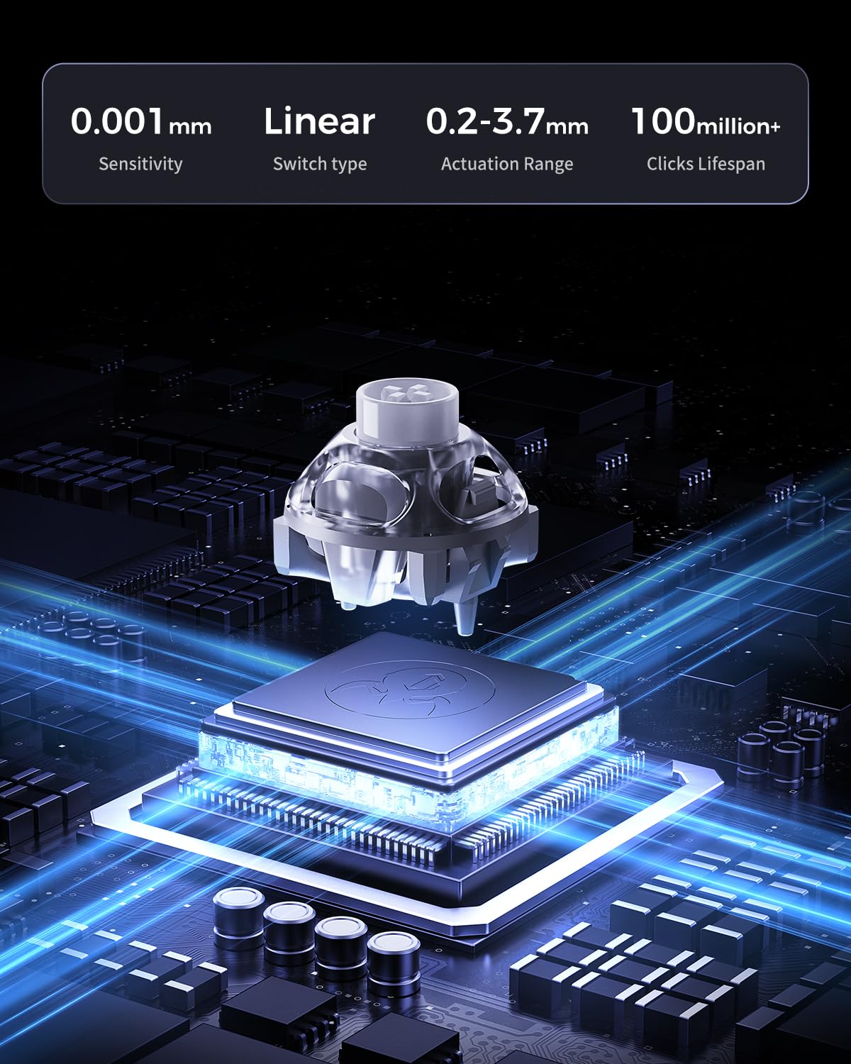 GravaStar Mercury V60 Pro 60% HE magnetyczna klawiatura do gier, prawdziwa częstotliwość odpytywania 8 kHz, opóźnienie 0,125 ms, dynamiczny szybki wyzwalacz, regulowane uruchamianie 0,005 mm, pełna
