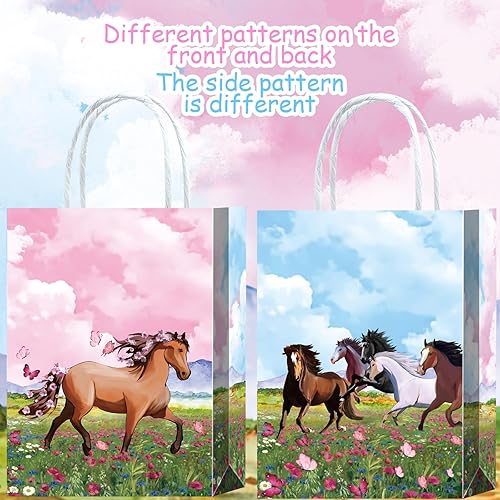 Miniatura 5 de 16 bolsas de golosinas de caballo para suministros de fiesta de cumpleaños, aperitivos de regalo, dulces con asas para decoraciones de fiesta de