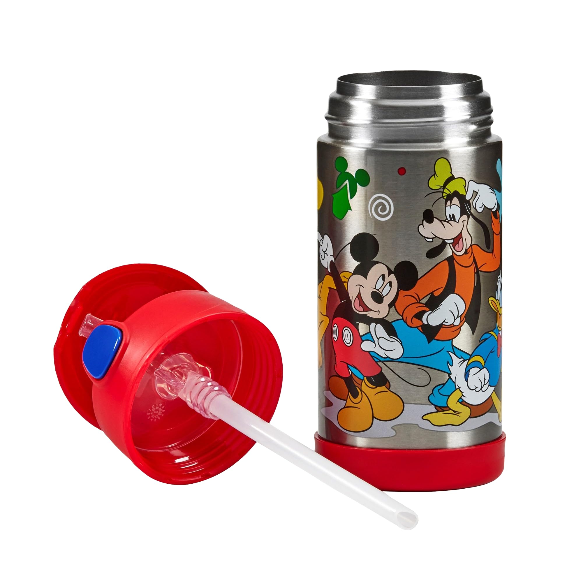 Thermos, Mickey & Friends Water Bottle (355ml), BPA Free, Stainless Steel, Spill Proof, Pop-Up Straw - Image 4