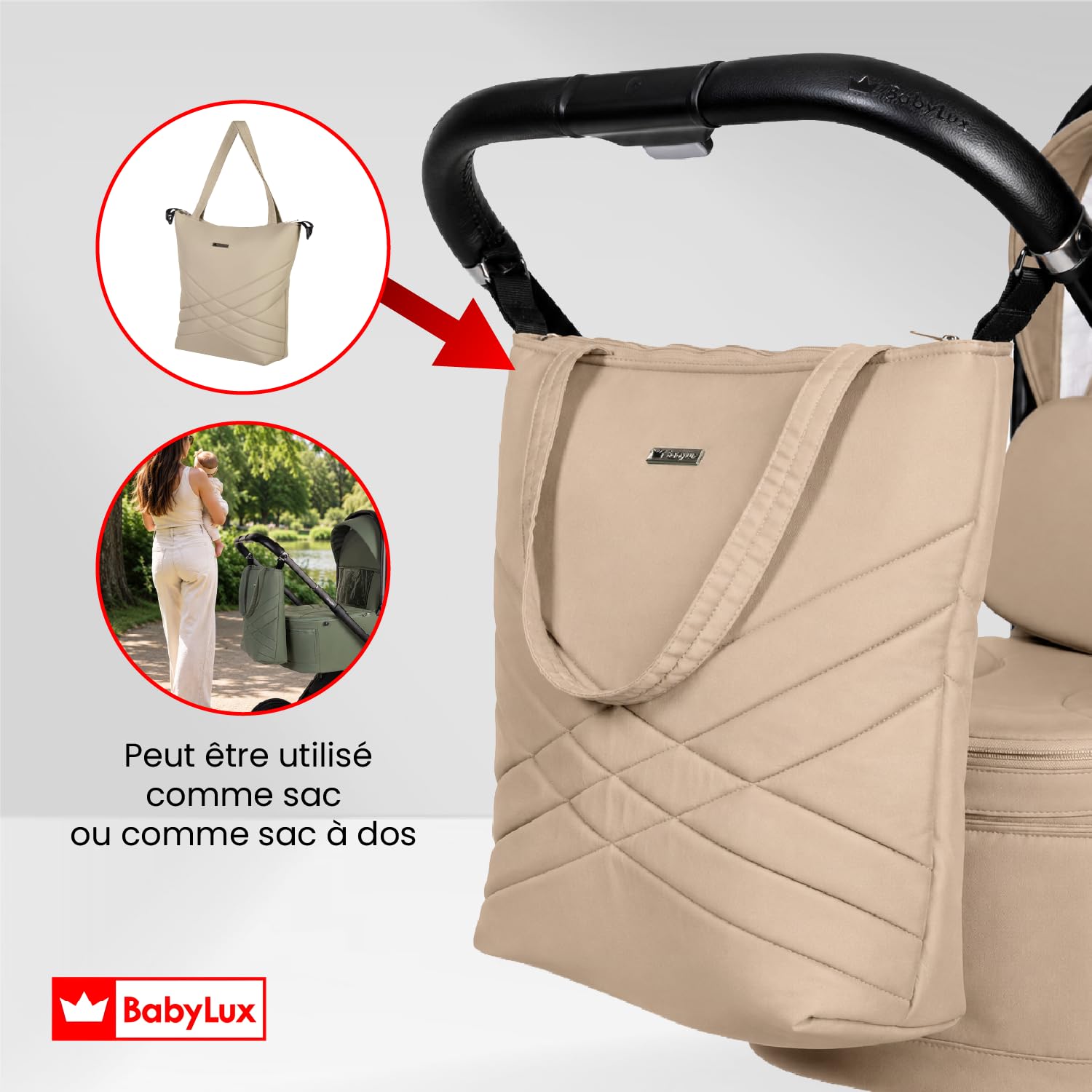 BabyLux® Poussette 3en1 GAVIA, Pliable Set De Poussettes Combinées Légères