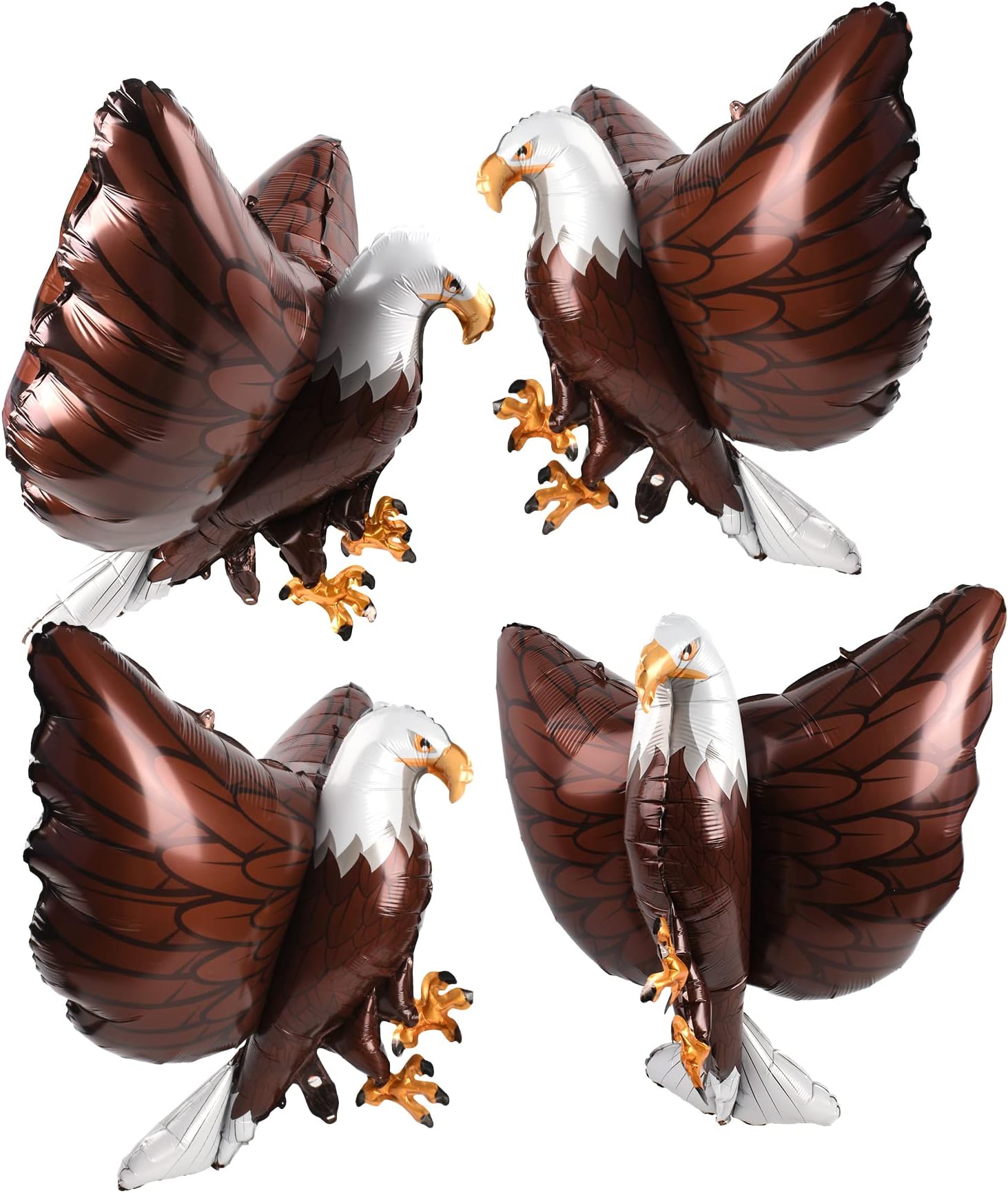 4PCS 3D Inflatable Eagles 32.7 x 26 Inch Giant Eagle Foil Balloons for Animal Party Decoration Big Bird 4th of July Celebration Birthday Baby Shower Party Supplies
