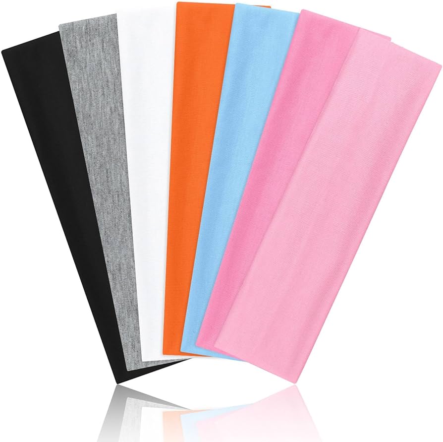 Headbands for Women's Hair, 7 PCS Elastic Hair Band Soft Head Band Fashion Headband for Running Yoga Makeup