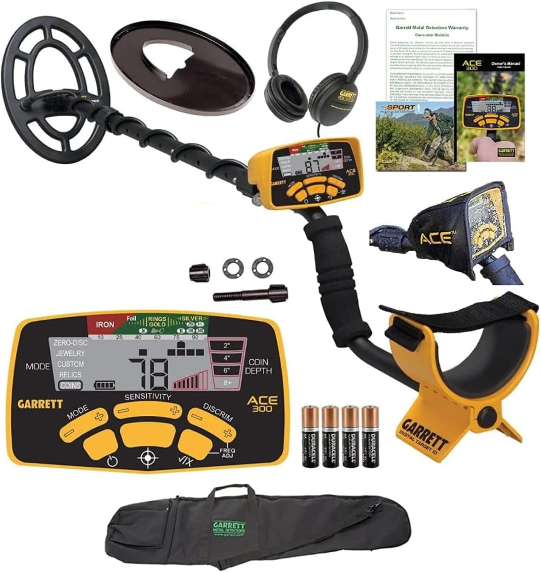 Garrett ACE 300 Metal Detector Bundle Made in The USA