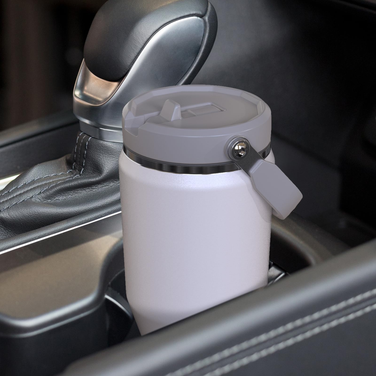 Zukro 40 OZ Tumbler With Flip Straw, Leak Proof Stainless Steel Tumbler with Top Handle Lid, No Sweat Insulated Water Bottle Fit in Cup holder for Home, Outdoors, Keep Drinks Cold 24 hours, Polar