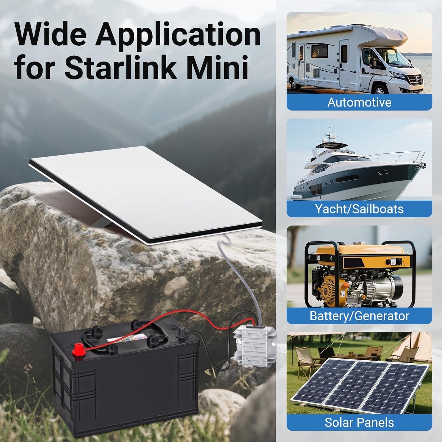 Starlink Mini 12V Boost Converter with DC Power Cord, 12V/24V to 30V 3.5A Converter Kit DC Male Plug for Starlink Mini, Truck RV (3.2ft) - Image 7