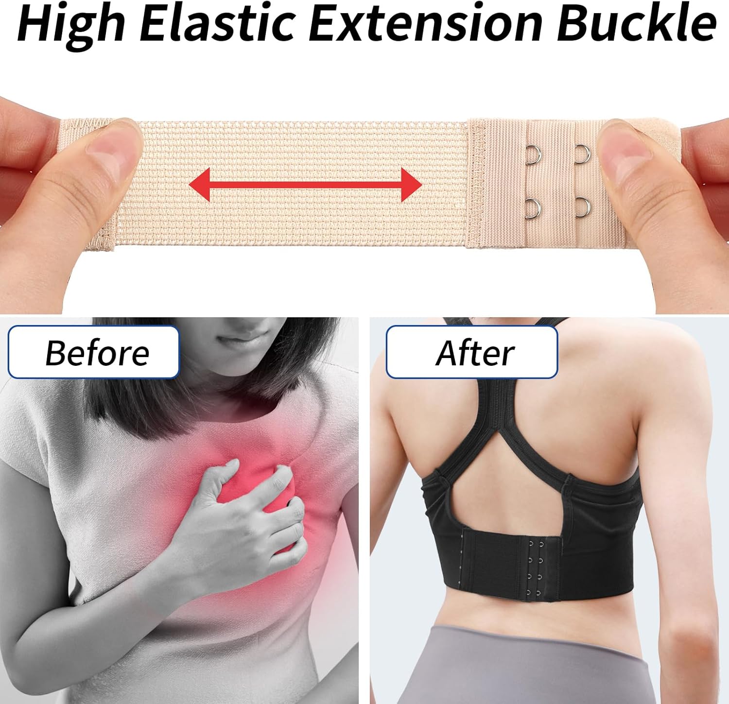 PEASUG 12 PCS Bra Extenders 2 Hooks, Bra Strap Extender, 2 Hook Bra Extenders for Women（Black, White, Nude, Beige） - Image 7