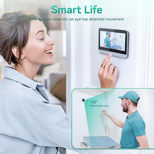 Miniatura 6 de Cámara de timbre de video con monitor a color de 4.3 pulgadas, timbre inalámbrico HD 1080P, WiFi, conversación bidireccional, funciona con batería