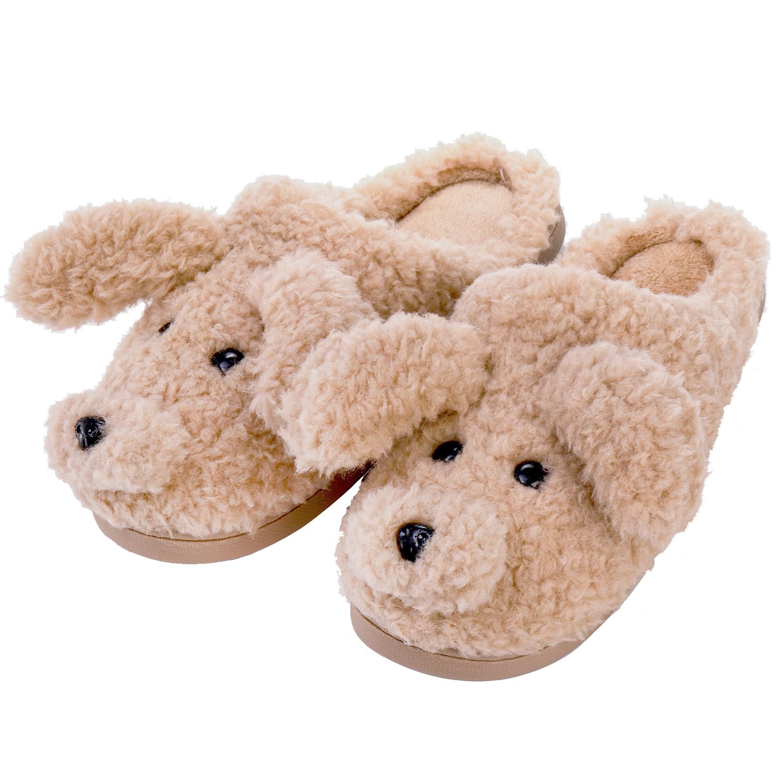 Frcctre Womens Cute Teddy Animal Slippers House Slippers Size 8-8 5 Fluffy Slipper Memory Foam Soft Fleece Plush
