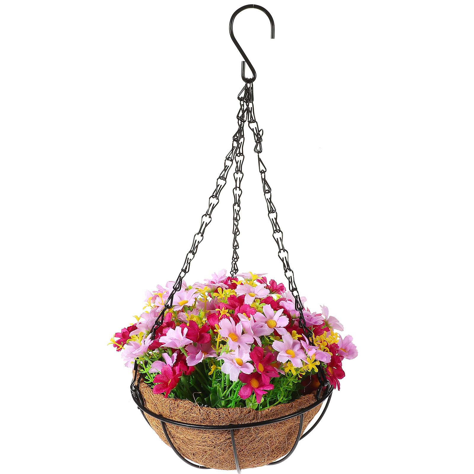 Panier suspendu fleurs artificielles pour décoration murale