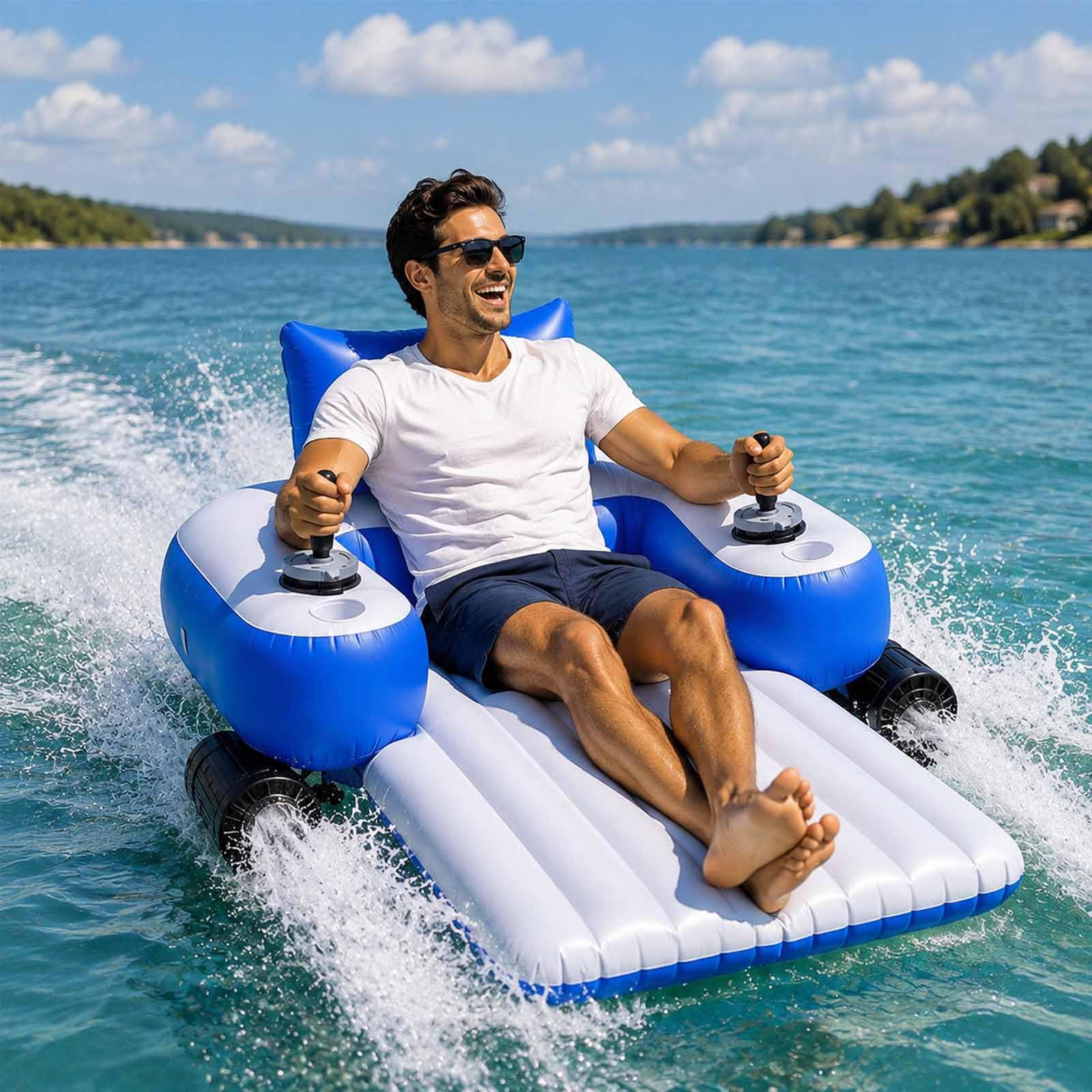 Flotador de Piscina motorizado para Adultos - Motores Dobles Recargables
