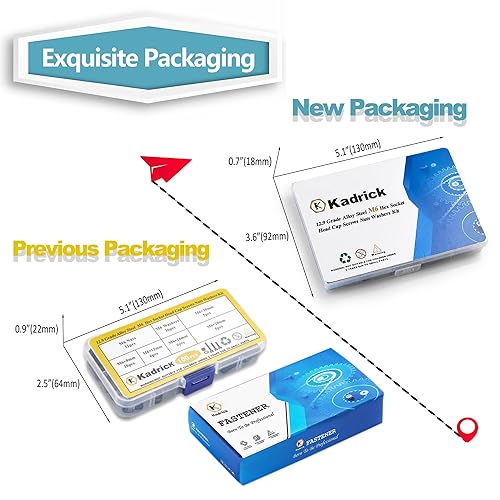 Miniatura 99 de Kadrick - Kit surtido de 2000 tornillos/pernos métricos M2, M3, M4, M5, con tuercas, arandelas planas y de seguridad, cabeza de botón hexagonal
