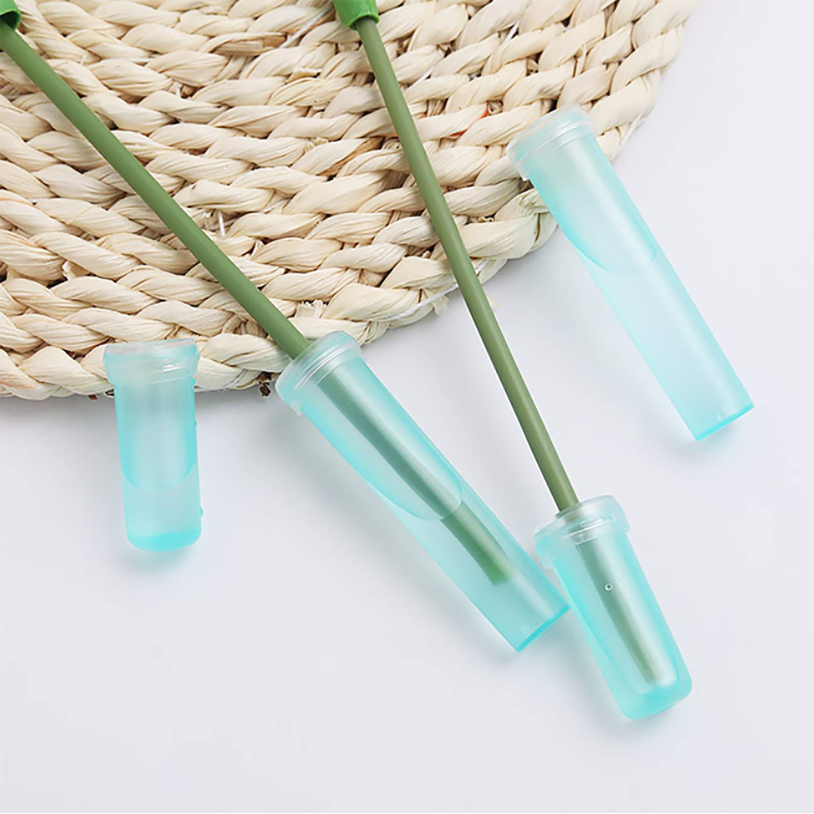 20 Tubes à Fleurs En Plastique Transparent Avec Bouchon - 10x1,5 Cm - Pour Bouquets, Mariages, Compositions - Réutilisables - 2