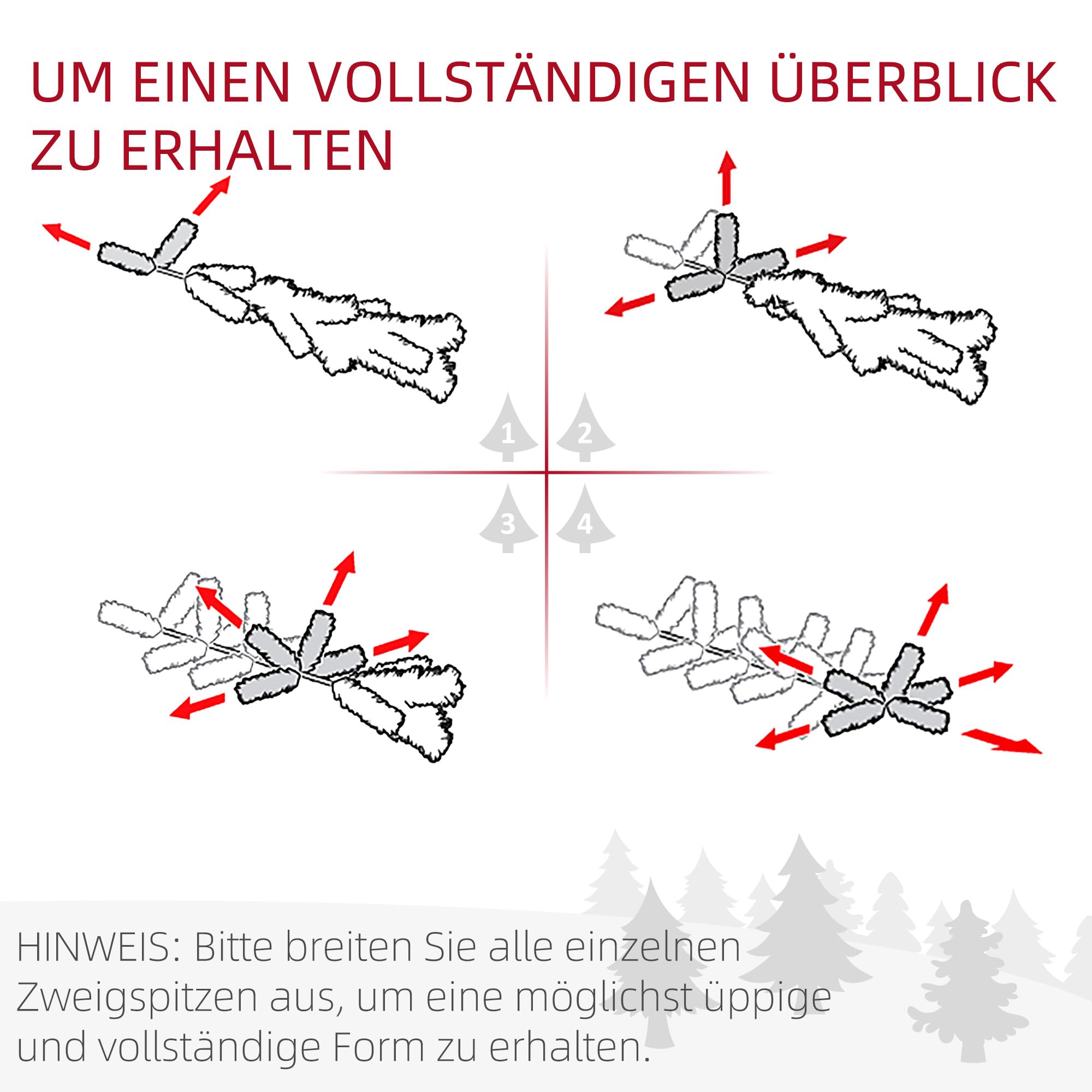 HOMCOM Künstlicher Weihnachtsbaum 180 cm mit Kunstschnee, 390 Spitzen | Tannenbaum Künstlich, Christbaum Weihnachtsdeko, Inkl. Metallständer, für Drinnen
