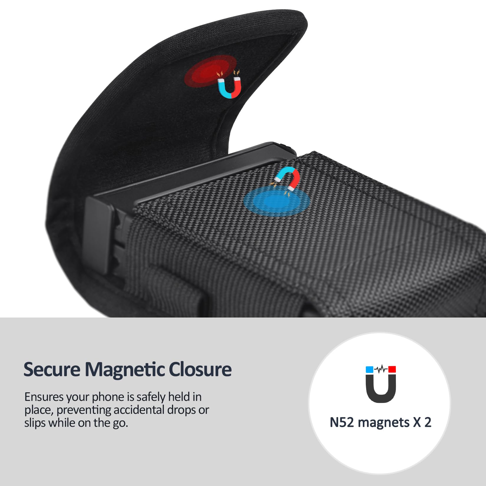ACCKUO Funda compatible con Samsung Galaxy Z Flip 6, Z Flip 5, Z Flip 4, funda magnética para cinturón de teléfono celular con clip para cinturón, color negro