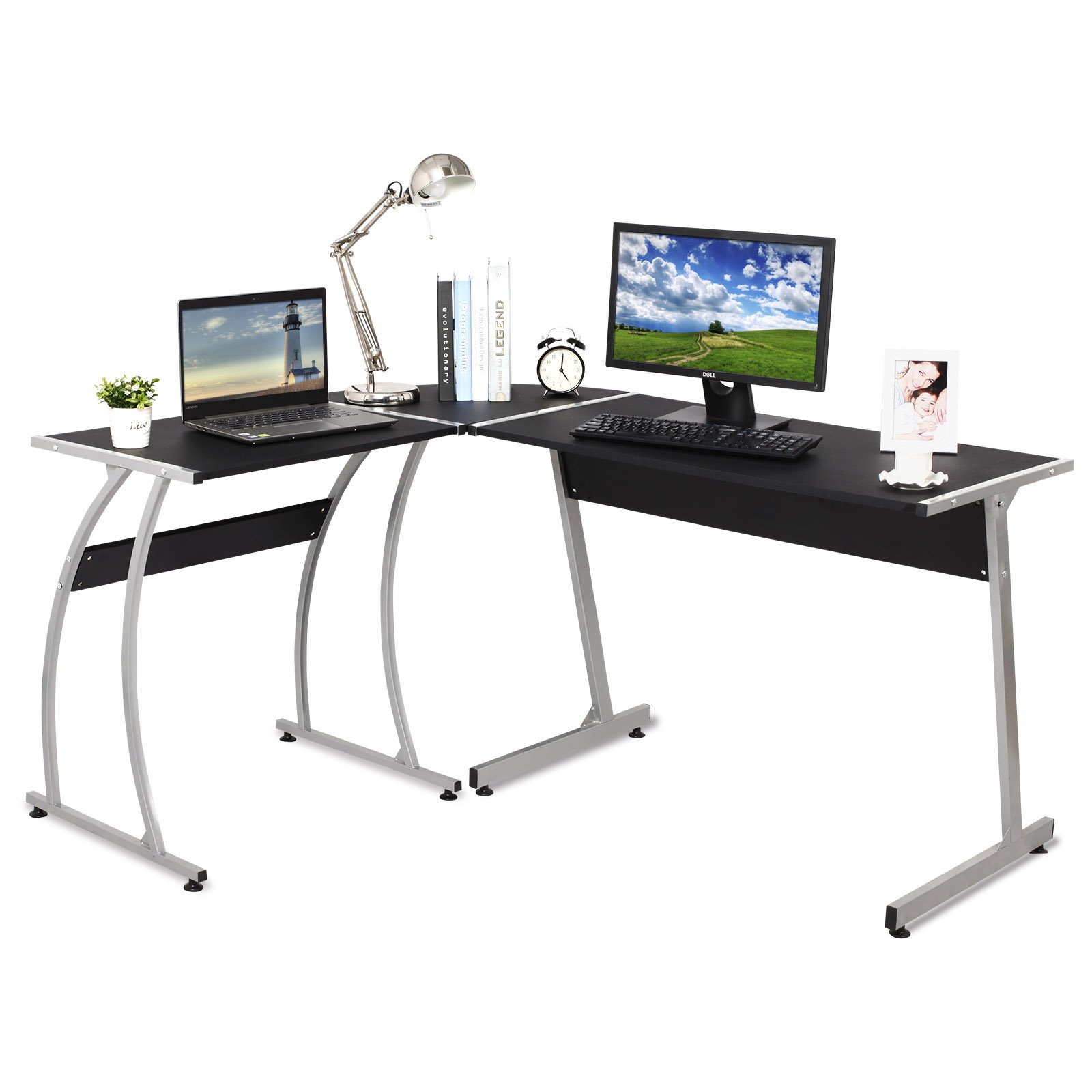 LShaped Computer Desk Corner Desks Modern PC Laptop Workstation Table