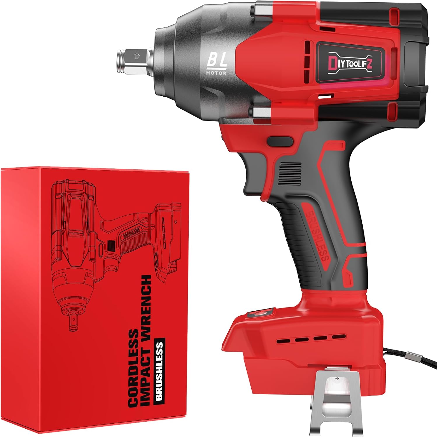 Cordless Impact Wrench 1/2 inch for Milwaukee Battery, 600FTLBS (810N