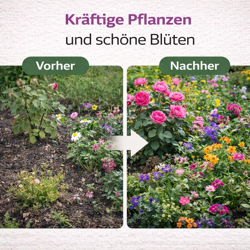 GiDeli Blumendünger Granulat 10 kg, Hortensiendünger und Rosendünger | Kaliumbetonte Blühformel NPK 9-9-15 mit Magnesium, Spurenelemente für intensive Blütenfarben, Vorrat für etwa 600 m² Beet