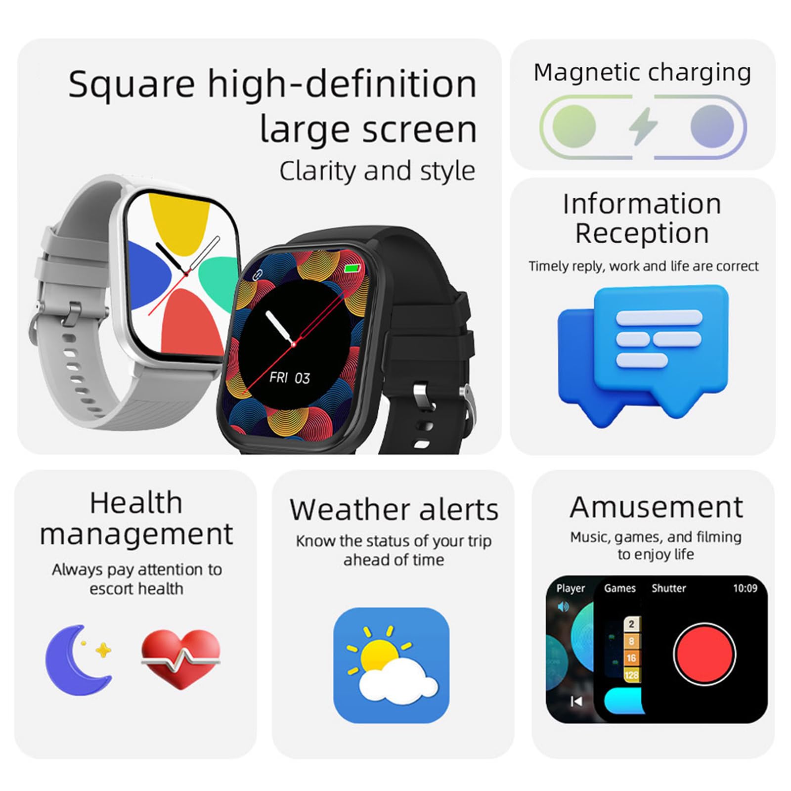 smartwatch donna uomo con funzione telefono 2.01 pollici fitness tracker contapassi, cardiofrequenzimetro, pressione sanguigna, IP68, impermeabile, touch screen da polso per Android iOS