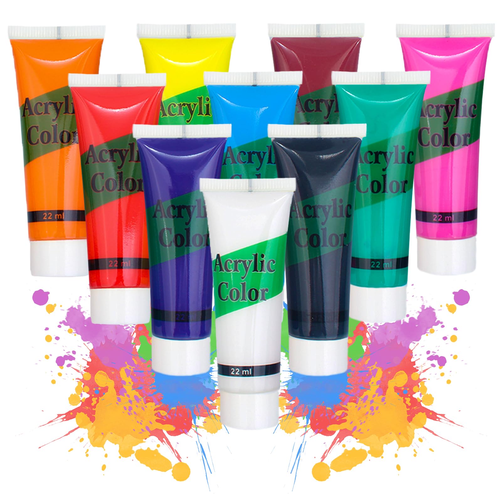 LIBAIDZ 10 * 20 ml Pintura Dedos,Pintura de Dedos,Pintura Dedos,Arte con Pintura para Dedos,10 Colores