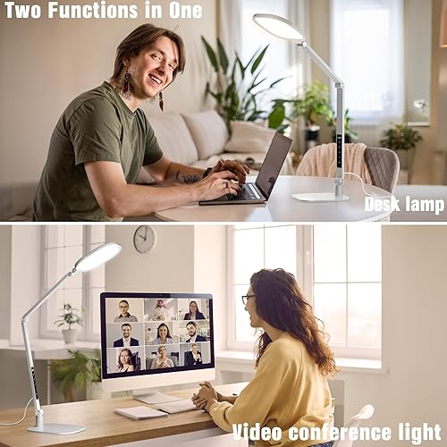 Miniatura 2 de Lámpara de escritorio LED para oficina en casa, luz de escritorio de 15 W con CRI >95, función de memoria y temporizador, luz de computadora