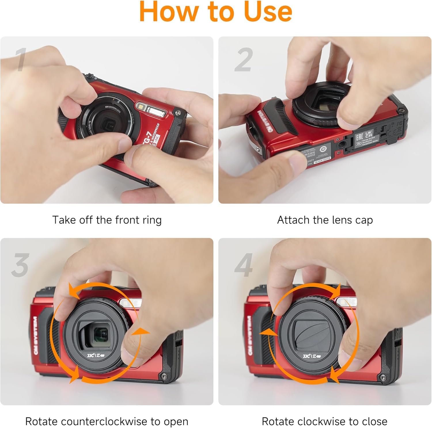 JJC - Copriobiettivo per fotocamera Olympus Tough TG-7, TG-6, TG-5, TG-4, TG-3, TG-2 and TG-1F, ricambio per Olympus LB-T01