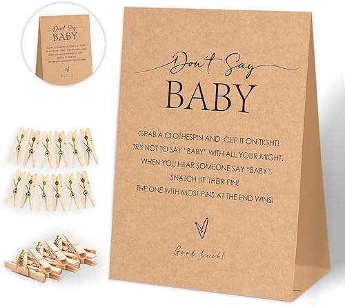 Juego de Baby Shower Don't Say Baby Shower, decoraciones de baby shower, decoraciones rústicas para baby shower, decoraciones neutrales para baby