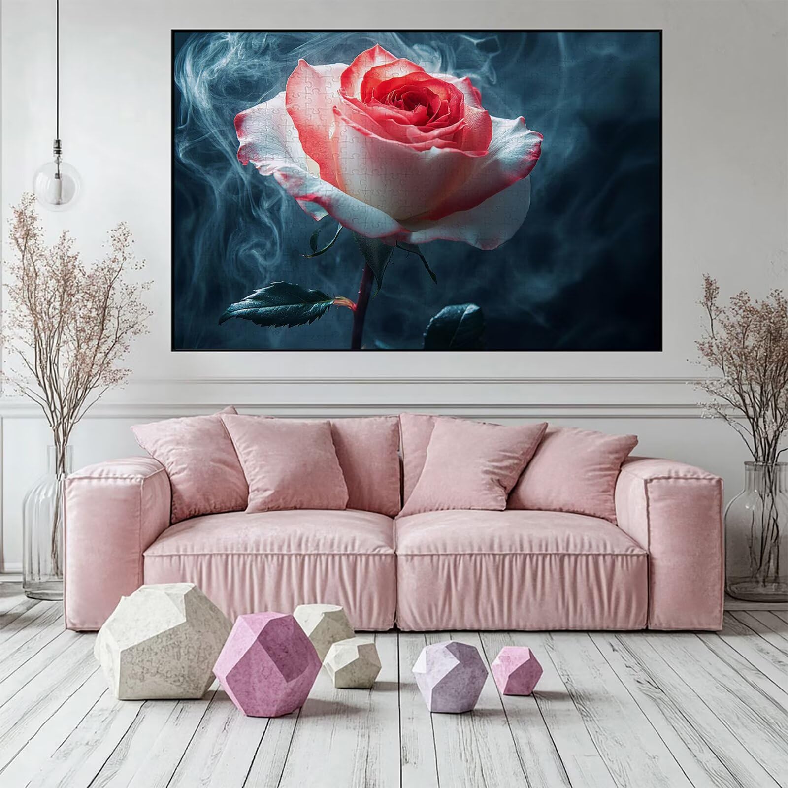 Puzzle 3000 elementów różowe puzzle dla dorosłych kwiaty 122 x 81 cm Unikalne rzemiosło klasyczne 3D drewniana układanka do rodzinnych gier aktywnych, układanka do samodzielnego wykonania nawet do
