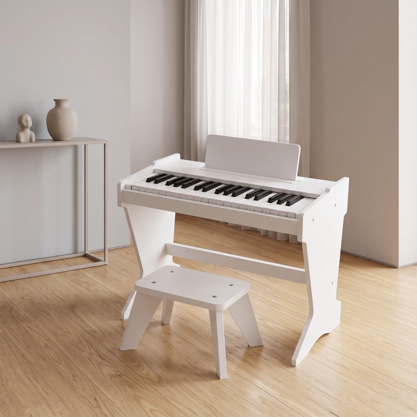 Piano Compact | sur Pied, Sûr, Instrument Musique, Enfants, Débutants, Rouge