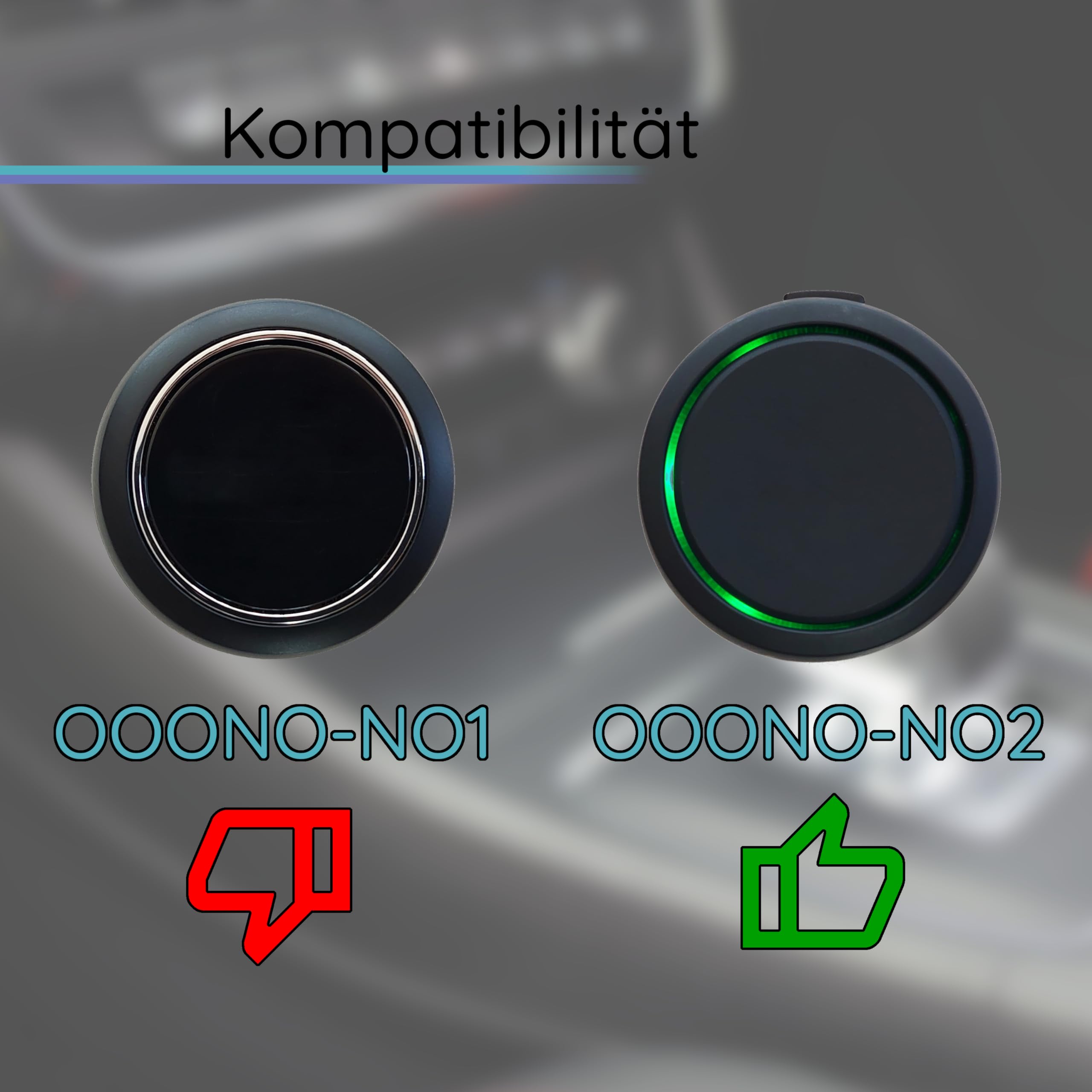 Zigarettenanzünder Halterung passend für OOONO CO-Driver NO2 KFZ 12V Steckdose Armaturenbrett Mittelkonsole Blitzerwarner Zubehör