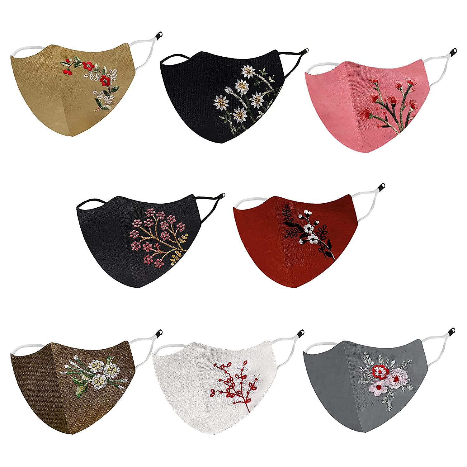 DARSHANAM WORLD Pure Cotton Plain Mask for Women | Pack Of 5, 3 Layers Skin Friendly Washable Fabric, Light Weight & Comfortable (Multi Color). (B0948PCZBL) Amazon Price History, Amazon Price Tracker