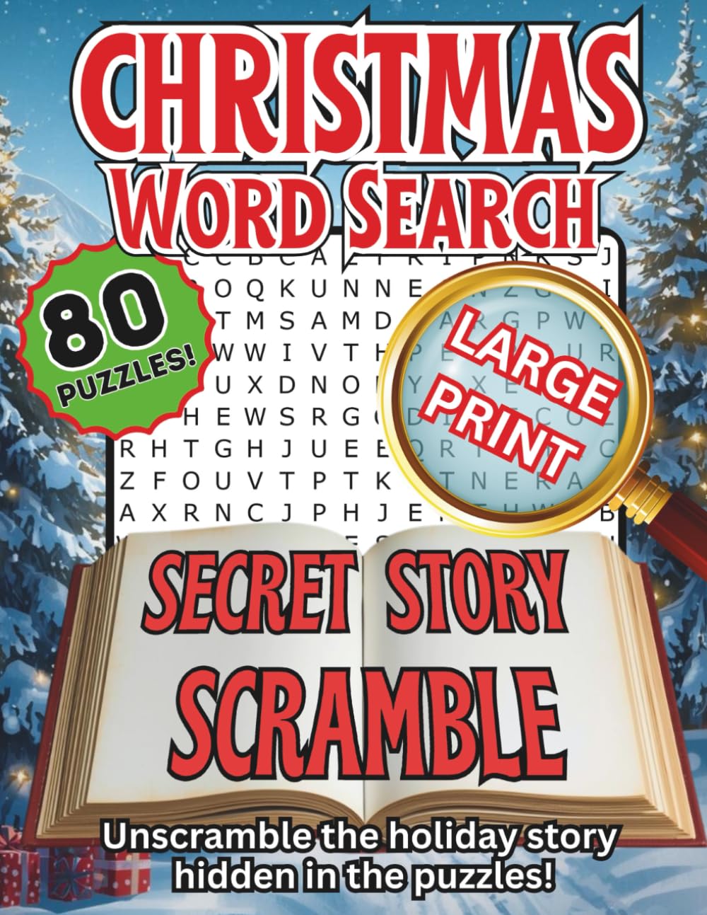 Christmas Word Search: Secret Story Scramble Large Print Edition