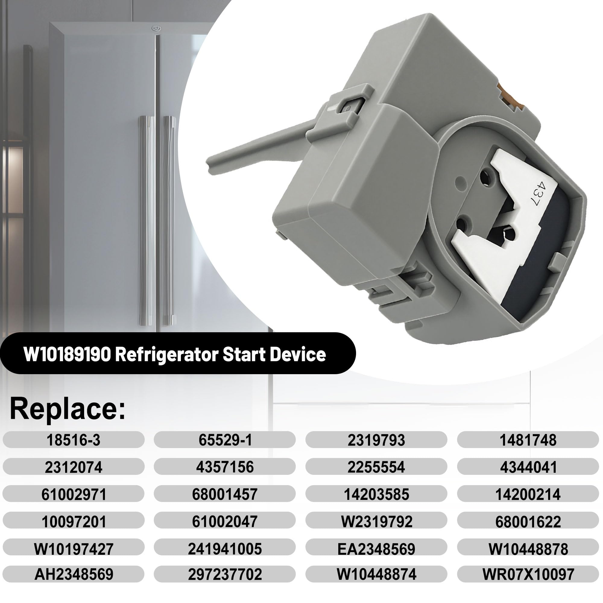 2319792 W10197428 W10189190 TSD2 Dispositivo de relé de arranque de refrigerador W10662129 Condensador de funcionamiento compatible con refrigeradores Whirl-pool Ken-more sustituye a 2264017