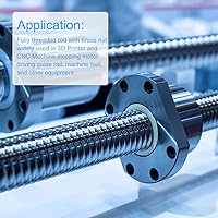 Vista 2 de DMiotech 5.906 in completamente rosca varilla T8x2mm tornillo de plomo con tuerca de latón kit para impresora 3D, máquina CNC