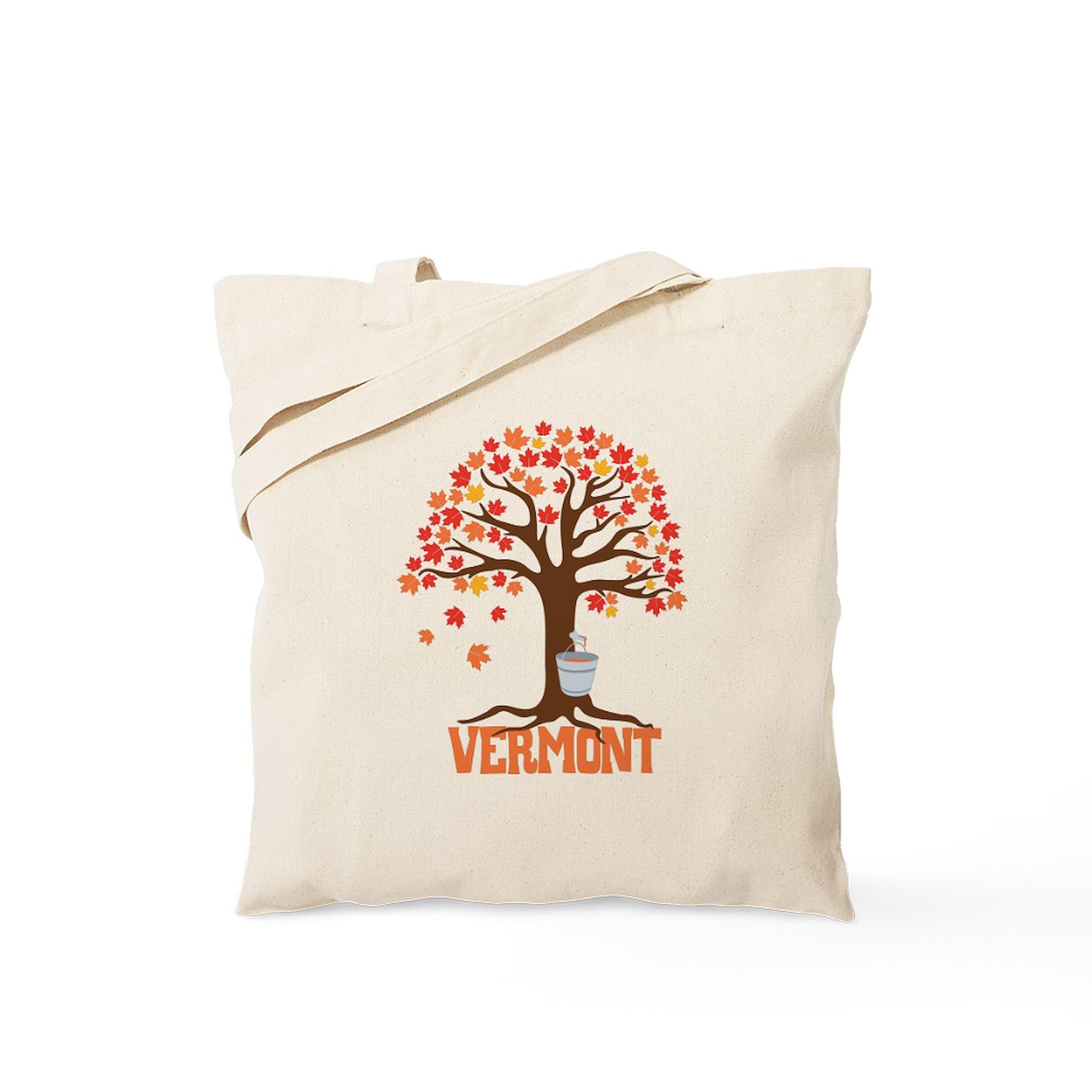 CafePress Vermont Tote Bag Reusable Natural Beige Canvas Shopping Bag