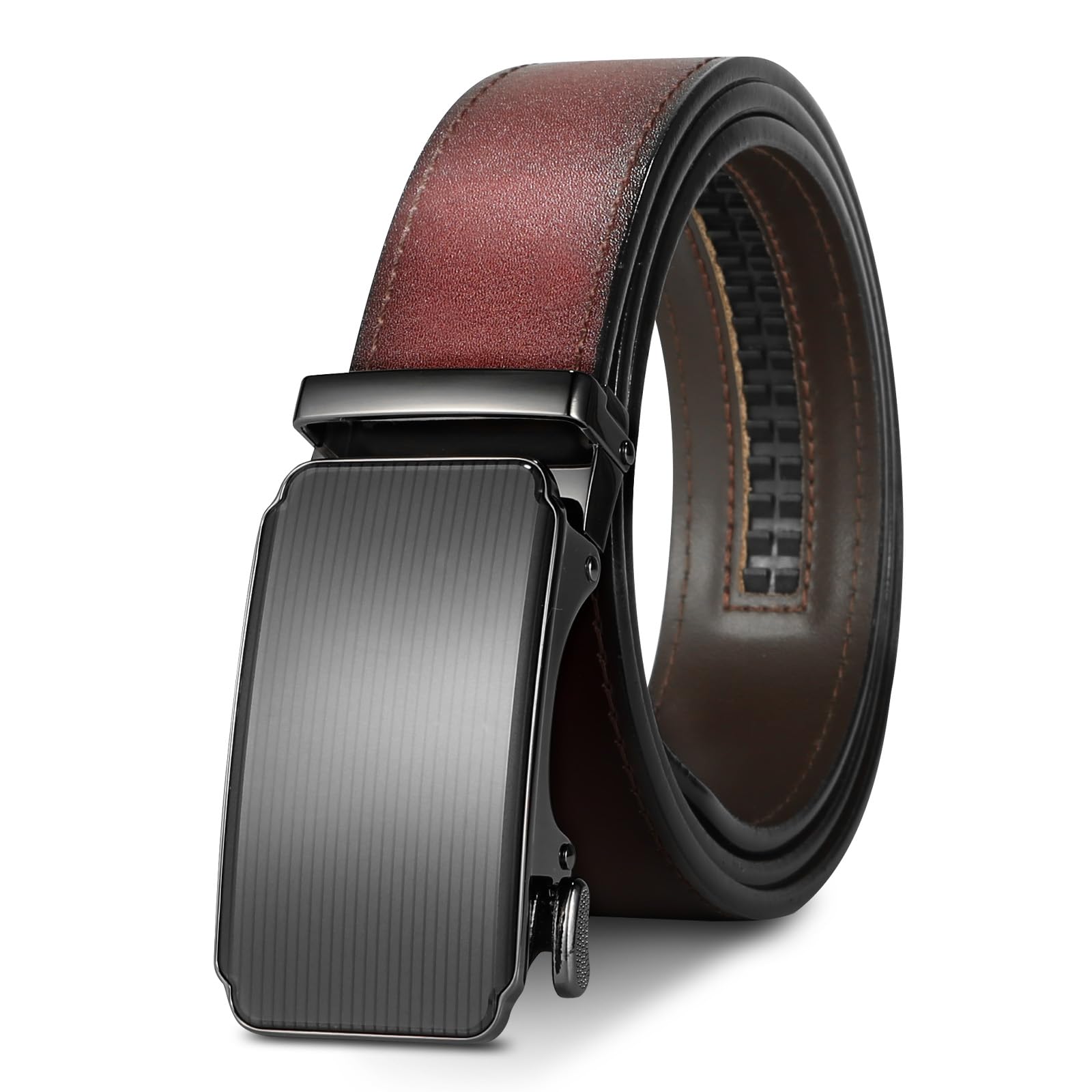 West Leathers Men's Ratchet Belt 100% Italian Cow Leather Belts - Adjustable, Gift-Ready Dress Belts