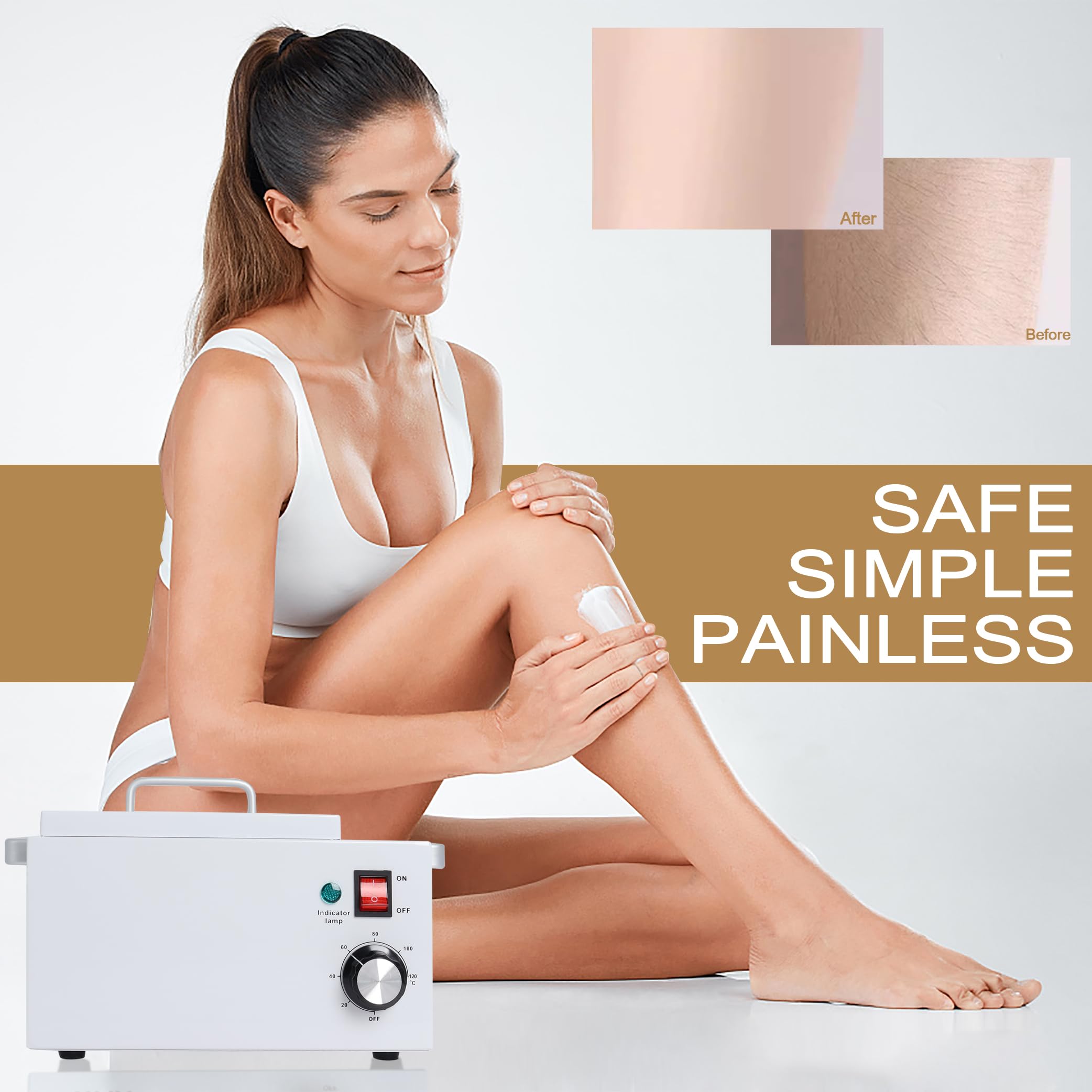 Upgrade Large Wax Warmer for Professional Hair Removal - Single Melter Heater Machine with Non-stick Pot, Facial, Body and SPA Use