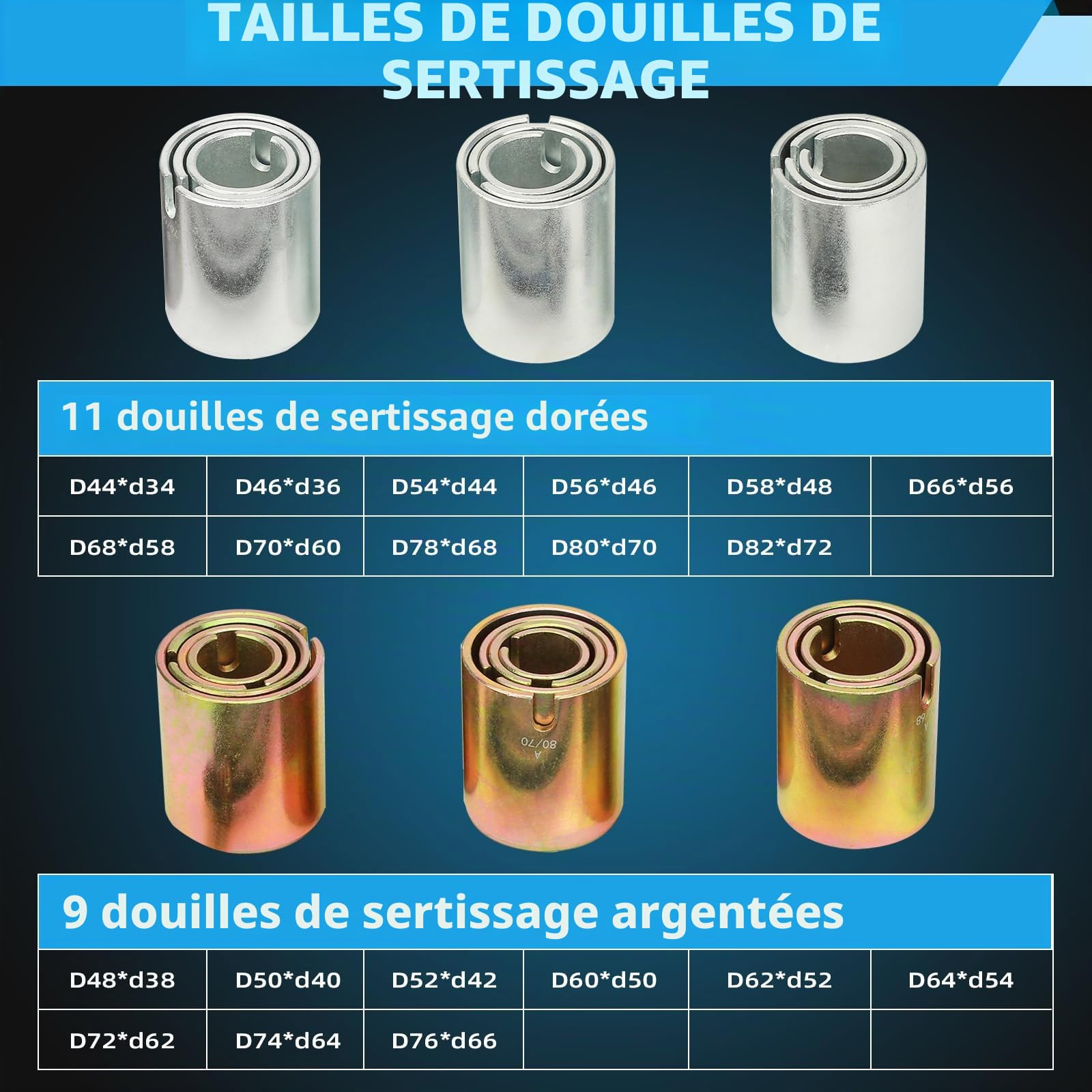 FreeTec 26 pièces extracteur de roulement et roulement de roue ensemble d'outils extracteur de silent-bloc extracteur de moyeu de roue outil silent-bloc pour le démontage et l'installation de douilles