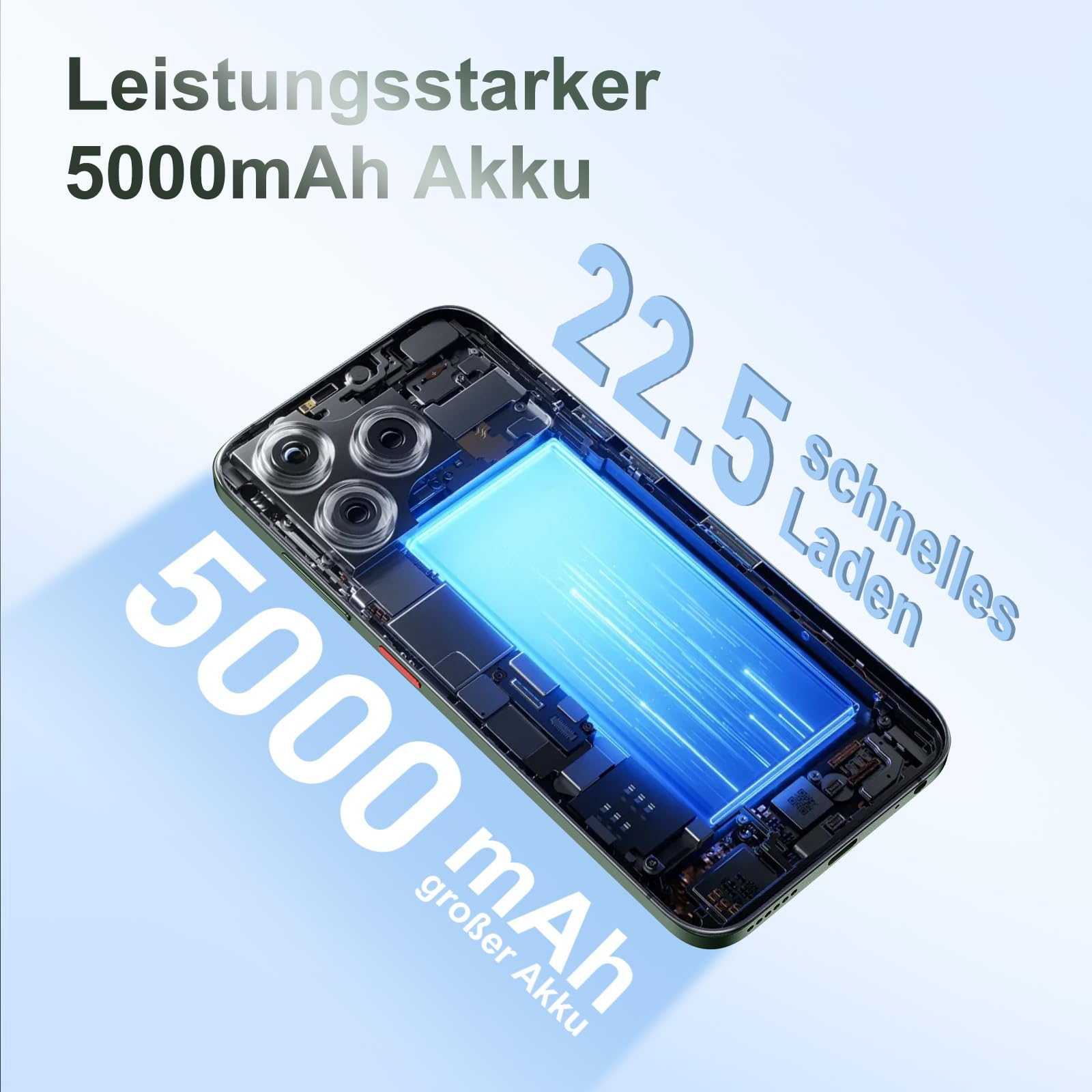 ZTE Blade V70 Vita smartfon, wyświetlacz FHD 6,7" (120 Hz), aparat główny 50 MP, akumulator 5000 mAh, 4 GB RAM + 256 GB pamięci, telefon komórkowy bez umowy, Android 14, Dual SIM, zielony