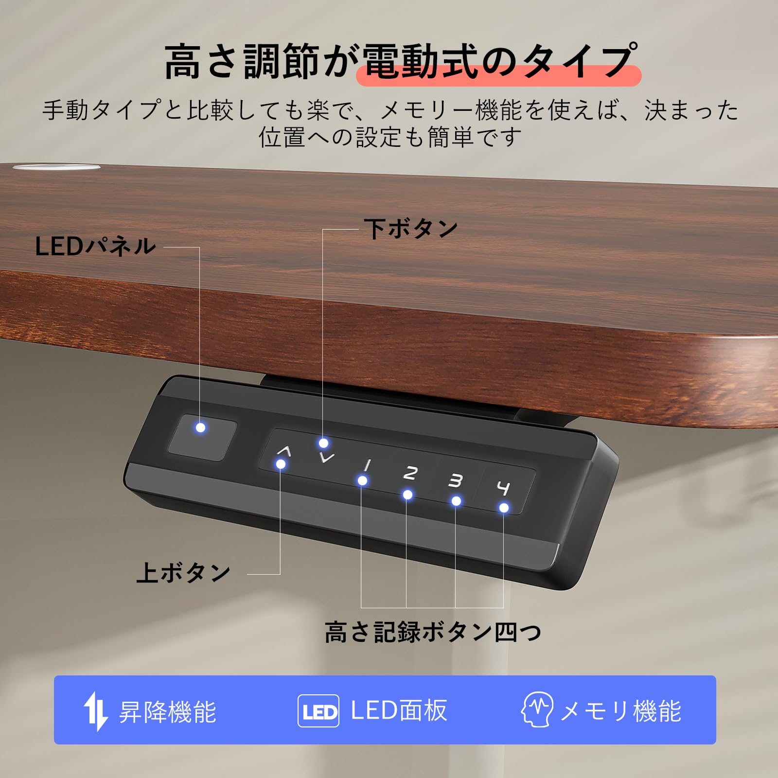Amazon | Sunon 電動昇降デスク（幅100cmX奥行60cm） 組み立て