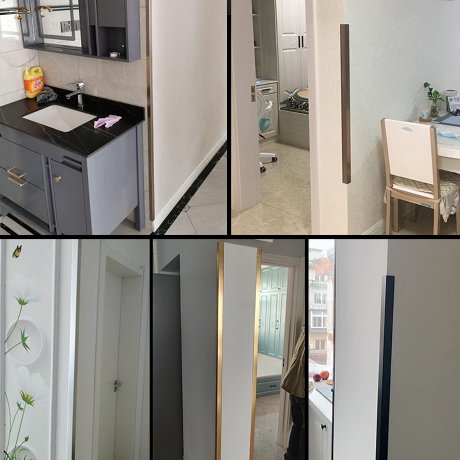 Protezione angolare da parete in metallo, autoadesiva, per la sicurezza di casa e ufficio