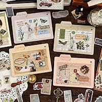 Vista 2 de Maxleaf Vintage Washi Sticker Set, 400PCS Floral Retro Nostalgic Ephemera Stickers for Scrapbooking Journaling DIY Crafts Planner Diary Album