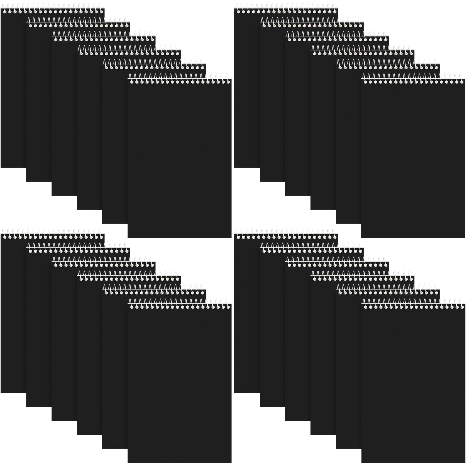 Qilery 24 Pack Steno Pads Spiral Black Flip Notebook, 6 X 9, Greg Rule, Cream Colored Paper, 80 Sheets, Double Sided Steno Notebook For School Office